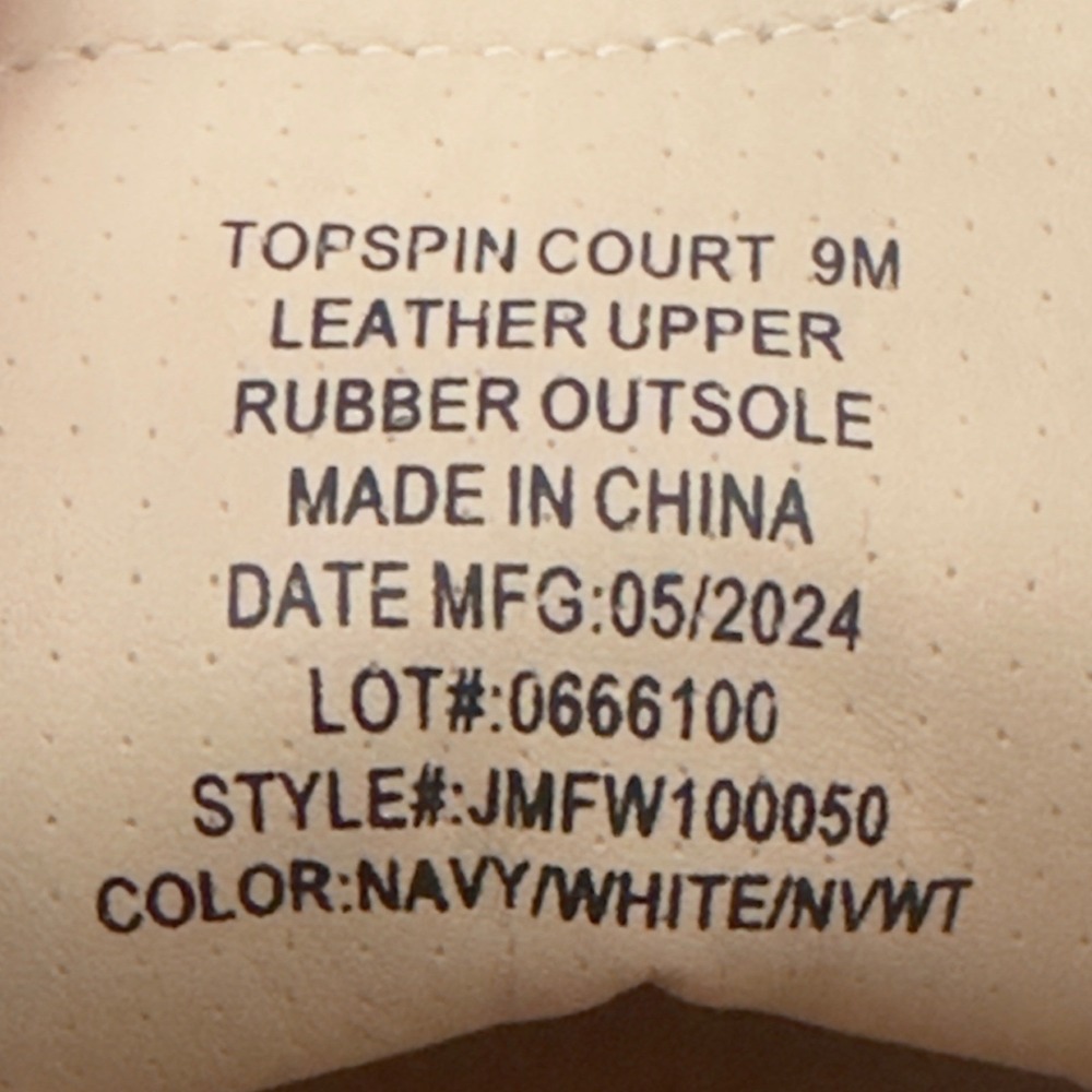 Johnnie-O Topspin Court Sneakers Mens 9 Navy White Leather Suede Casual Shoes - Picture 8 of 11